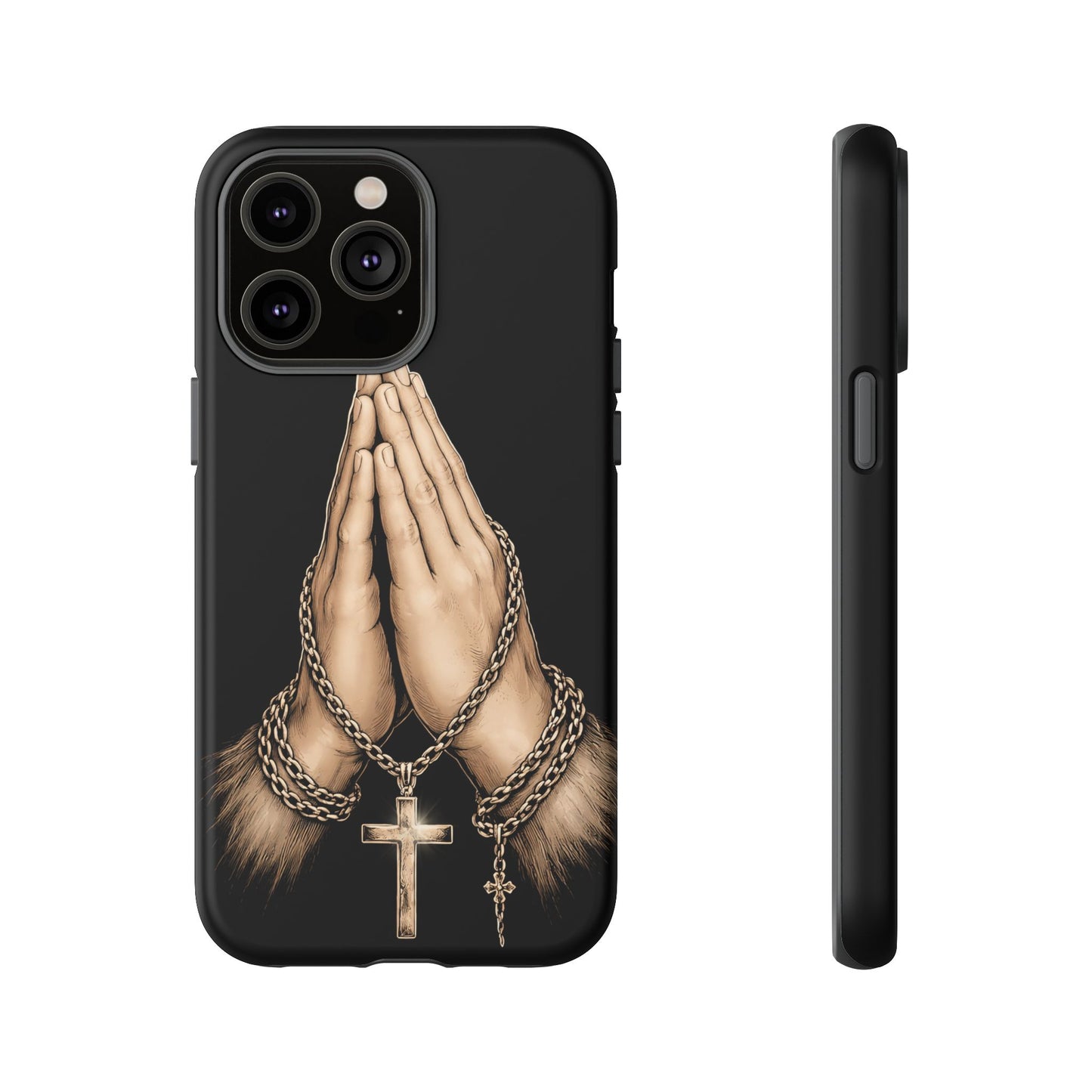 Praying Hands Cross Phone Case – Christian Faith Scripture Cover