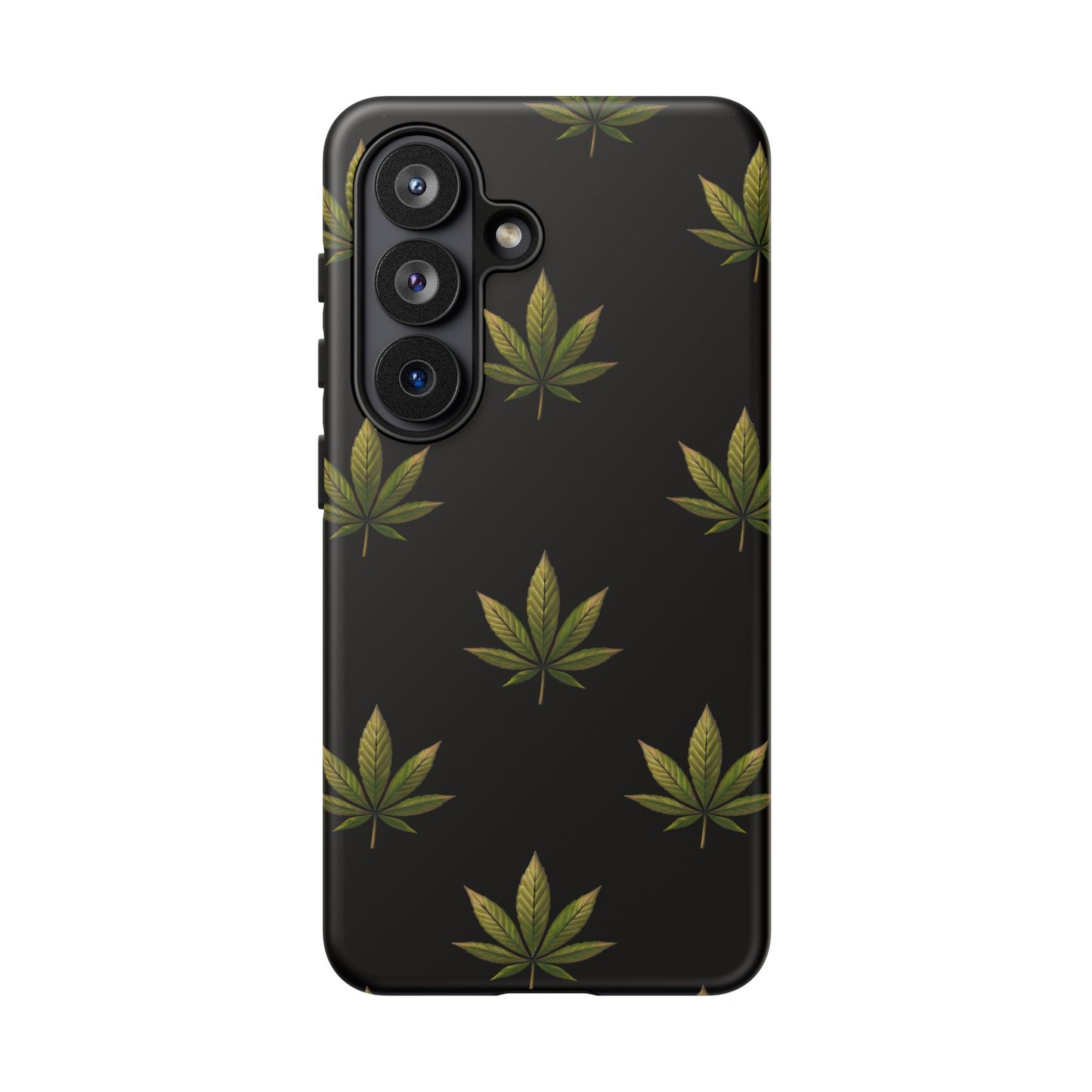 Cannabis Leaf Phone Case Green Weed Leaf Pattern Tough Protective Cover