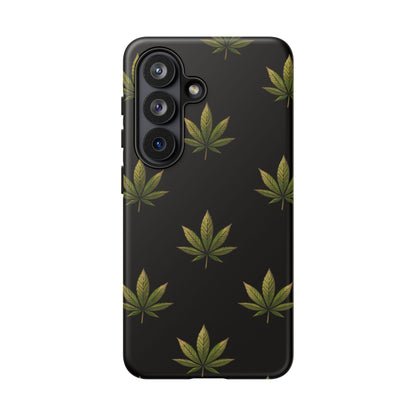 Cannabis Leaf Phone Case Green Weed Leaf Pattern Tough Protective Cover