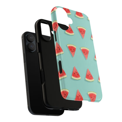 Watermelon Phone Case – Pastel Blue Summer Fruit Tough Case (iPhone, Samsung, Pixel)