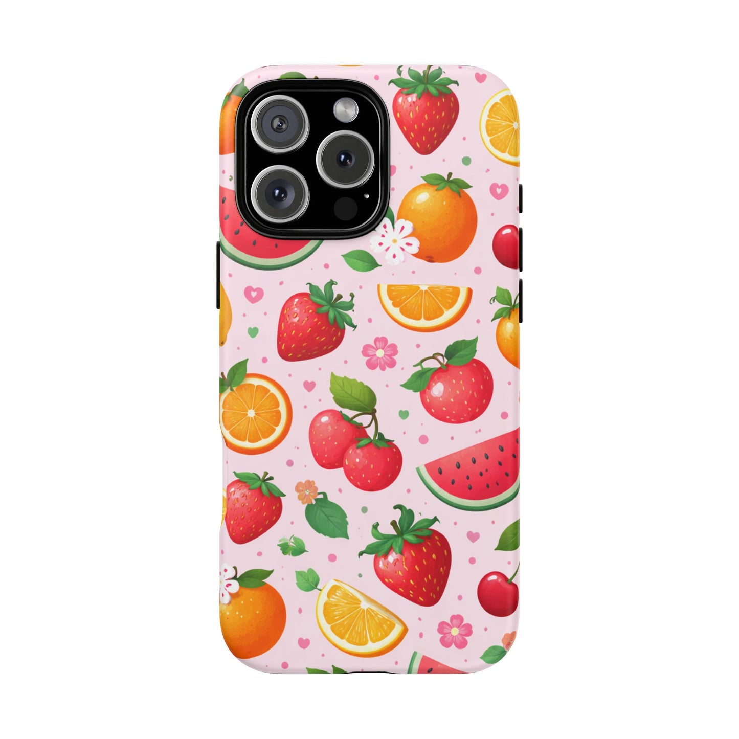 Fruit Phone Case – Tough Shockproof, Strawberry Cherry Citrus Summer Design for Iphone, Samsung Galaxy and Pixel