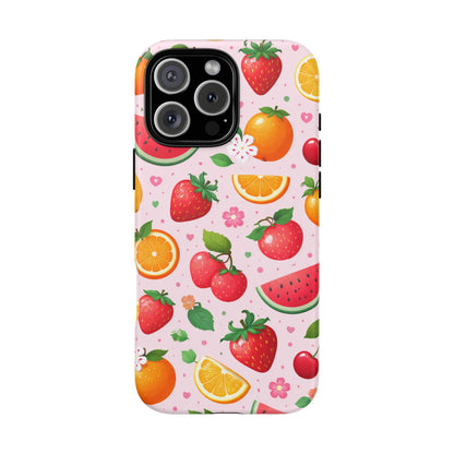 Fruit Phone Case – Tough Shockproof, Strawberry Cherry Citrus Summer Design for Iphone, Samsung Galaxy and Pixel