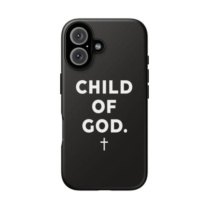 Child of God Phone Case Christian Black Aesthetic Cross Tough Cover