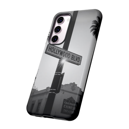 Hollywood Blvd Phone Case | Vintage Los Angeles Street Sign | Black & White LA Aesthetic