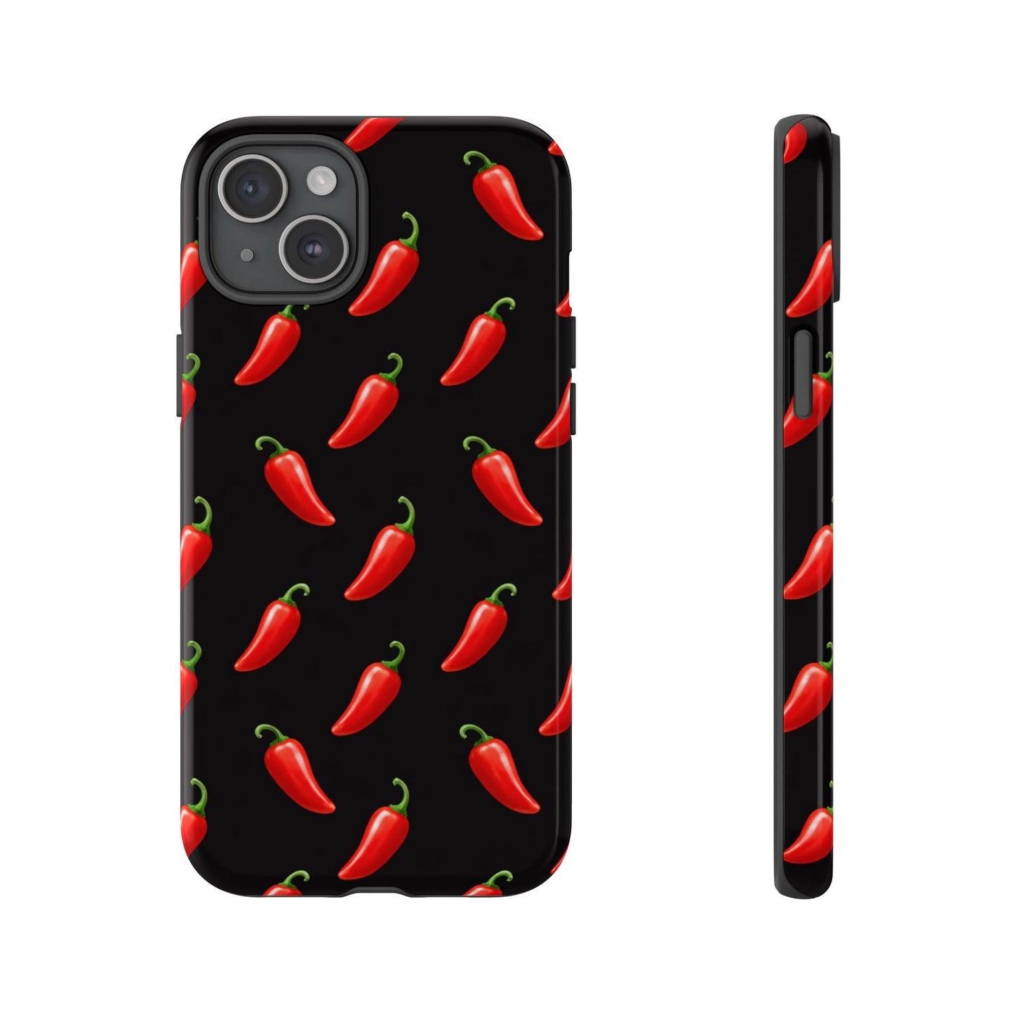 Spicy Chili Pepper Phone Case – Black Cute Hot Pepper Tough Cover for Iphone, Samsung Galaxy and Pixel