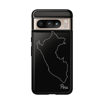 Peru Outline Phone Case – Minimal Country Map Tough Case (iPhone, Samsung, Pixel)