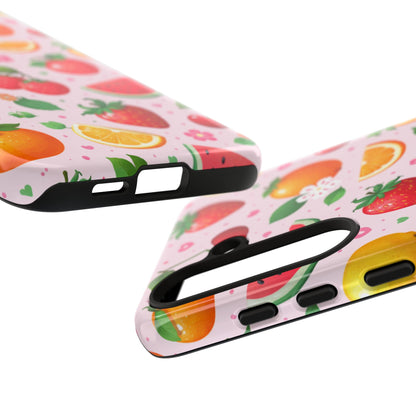 Fruit Phone Case – Tough Shockproof, Strawberry Cherry Citrus Summer Design for Iphone, Samsung Galaxy and Pixel