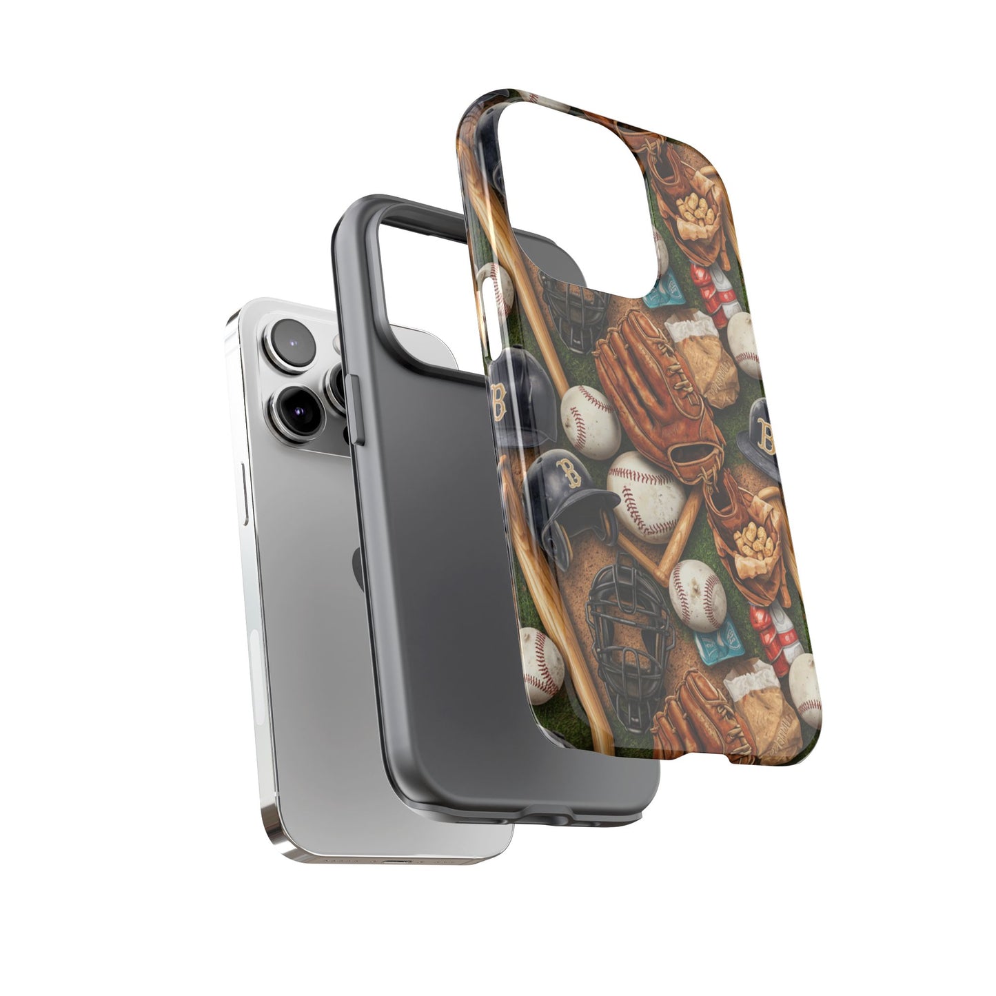 Baseball Gear Collage Phone Case – Vintage Baseball Equipment Sports Tough Case