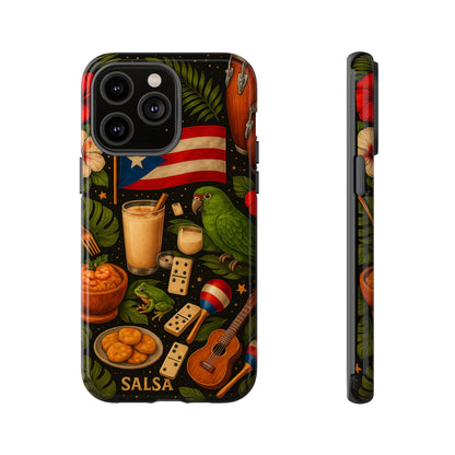 Puerto Rican Culture Phone Case | Boricua Icons Caribbean Aesthetic Tough Protective Case