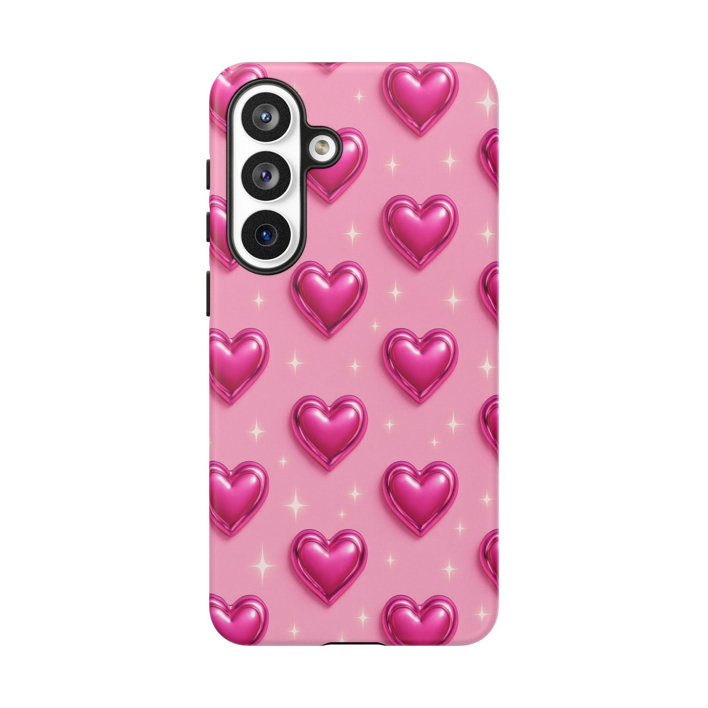 Pink Heart Pattern Phone Case | Tough Protective Case for Iphone, Samsung Galaxy and Pixel