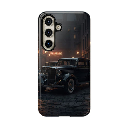 Vintage Classic Car Phone Case | Retro Noir Aesthetic | 1930s Street Scene Tough Case for iPhone & Samsung