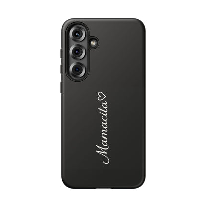 Mamacita Script Phone Case | Minimal Black Tough Case | Sleek Aesthetic Cover