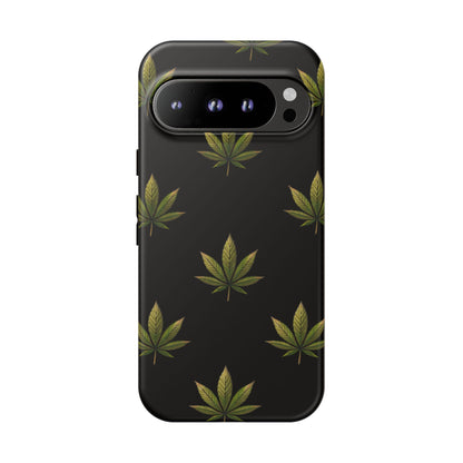 Cannabis Leaf Phone Case Green Weed Leaf Pattern Tough Protective Cover