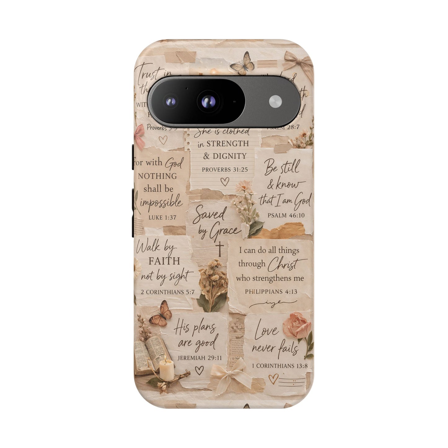 Christian Bible Verse Phone Case | Faith Scripture Aesthetic Floral Christian Case