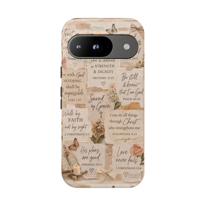 Christian Bible Verse Phone Case | Faith Scripture Aesthetic Floral Christian Case