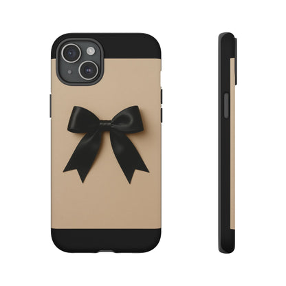 Black Bow Phone Case | Elegant Coquette Bow Design | Chic Neutral Tough Case for iPhone & Samsung