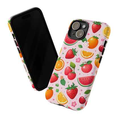 Fruit Phone Case – Tough Shockproof, Strawberry Cherry Citrus Summer Design for Iphone, Samsung Galaxy and Pixel