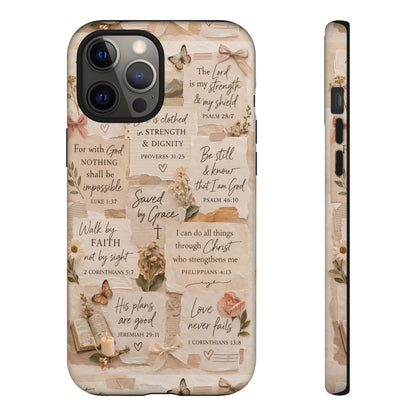 Christian Bible Verse Phone Case | Faith Scripture Aesthetic Floral Christian Case