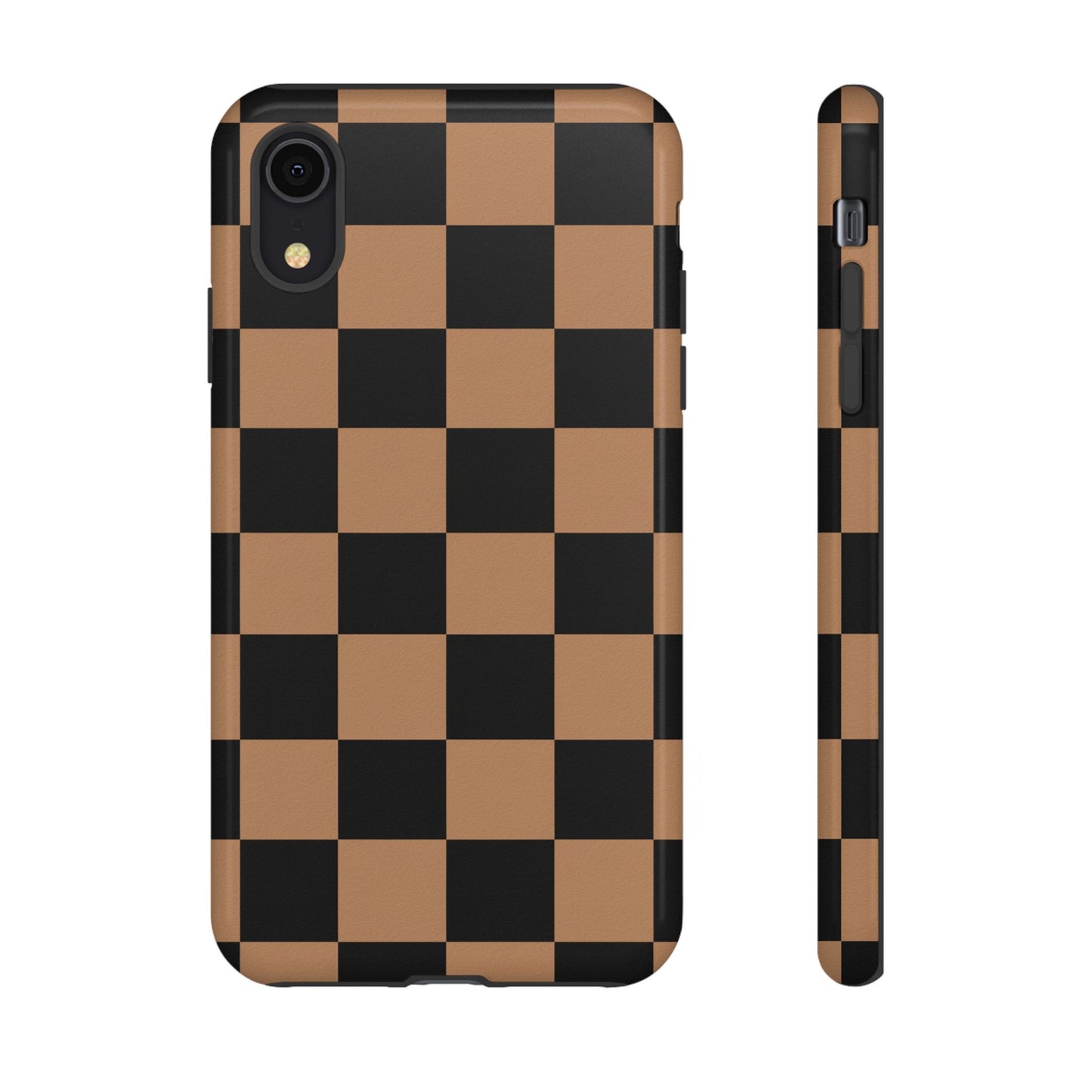Brown Checkerboard Phone Case | Aesthetic Tough Protective Case