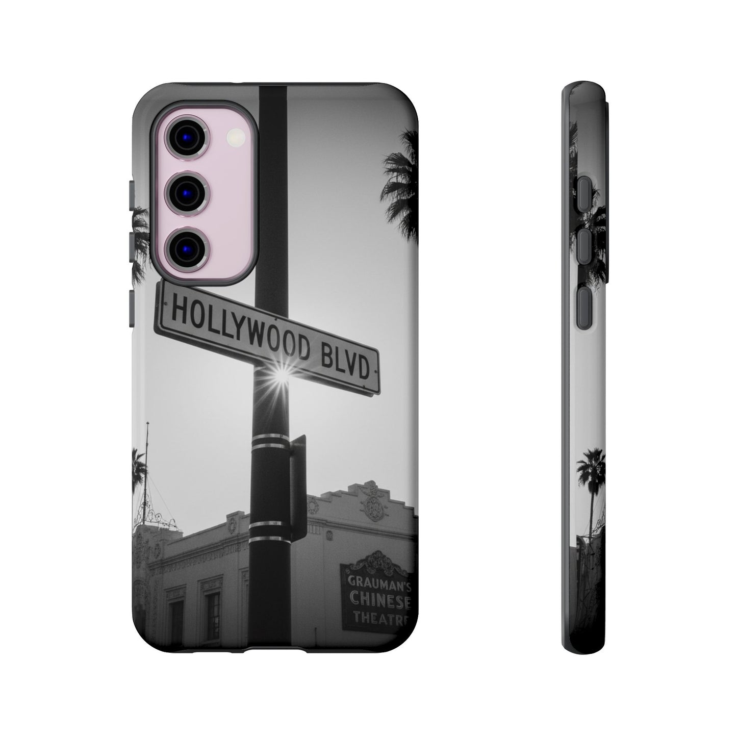 Hollywood Blvd Phone Case | Vintage Los Angeles Street Sign | Black & White LA Aesthetic