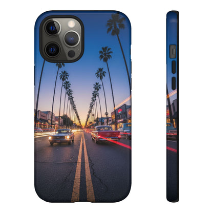 LA Sunset Boulevard Phone Case | Palm Tree Sunset Aesthetic | City Night Tough Case