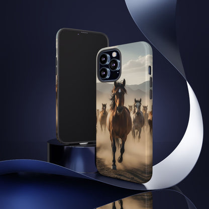 Running Horses Phone Case | Wild Mustang Herd Tough Protective Cover