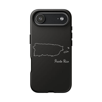 Puerto Rico Outline Phone Case – Minimal Country Map Tough Case (iPhone, Samsung, Pixel)