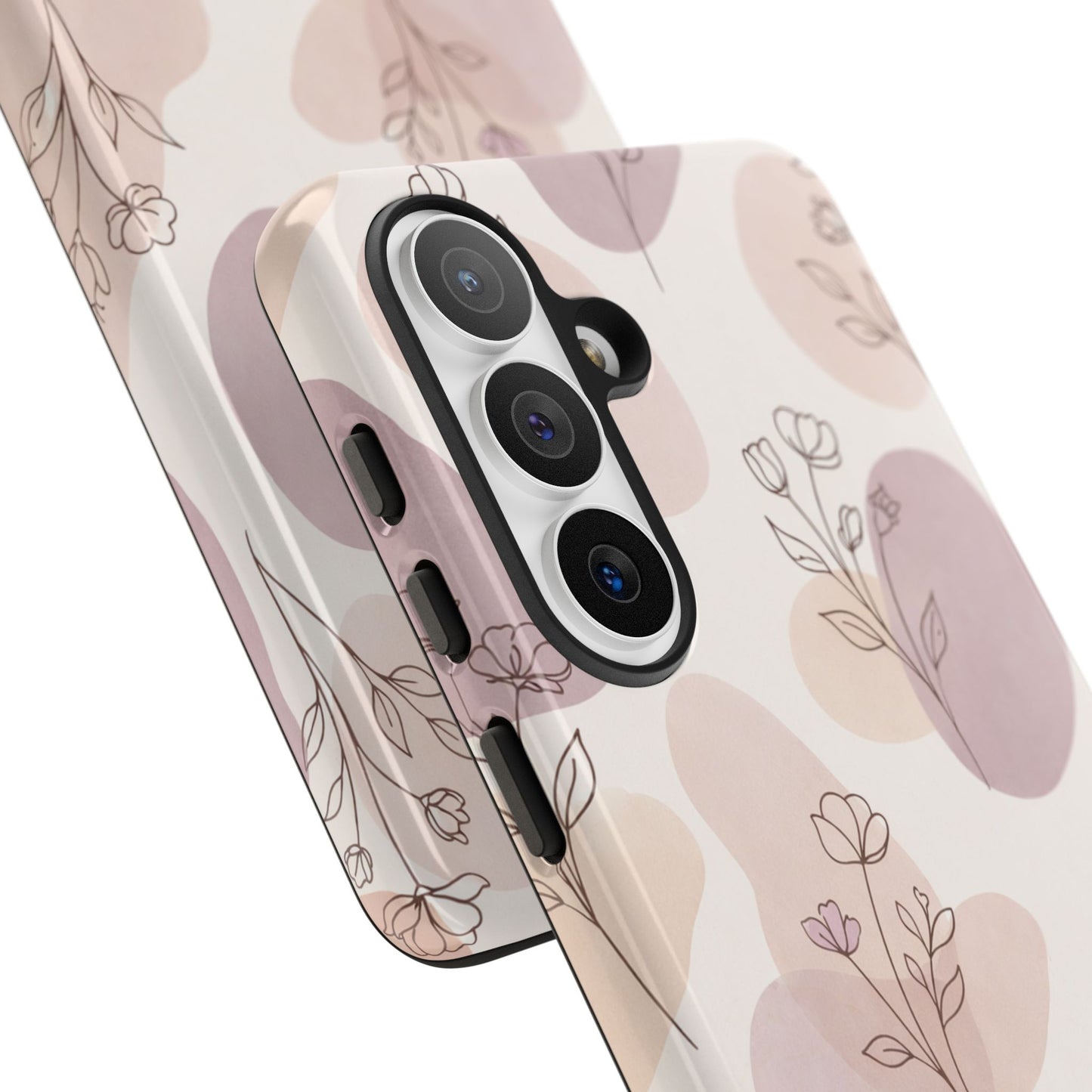 Blush Floral Phone Case Neutral Botanical Watercolor Tough Cover