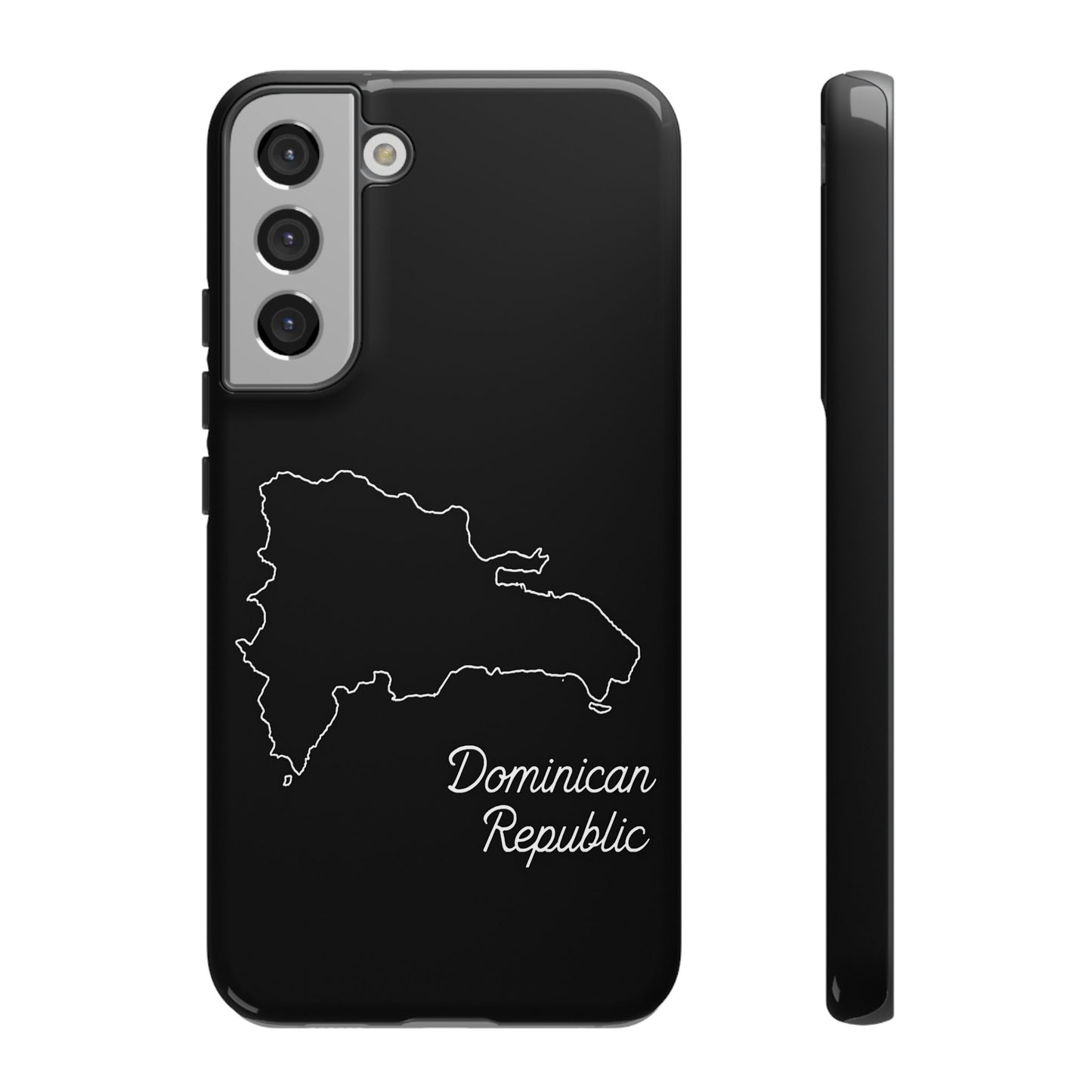 Dominican Republic Outline Phone Case – Minimal Country Map Tough Case (iPhone, Samsung, Pixel)