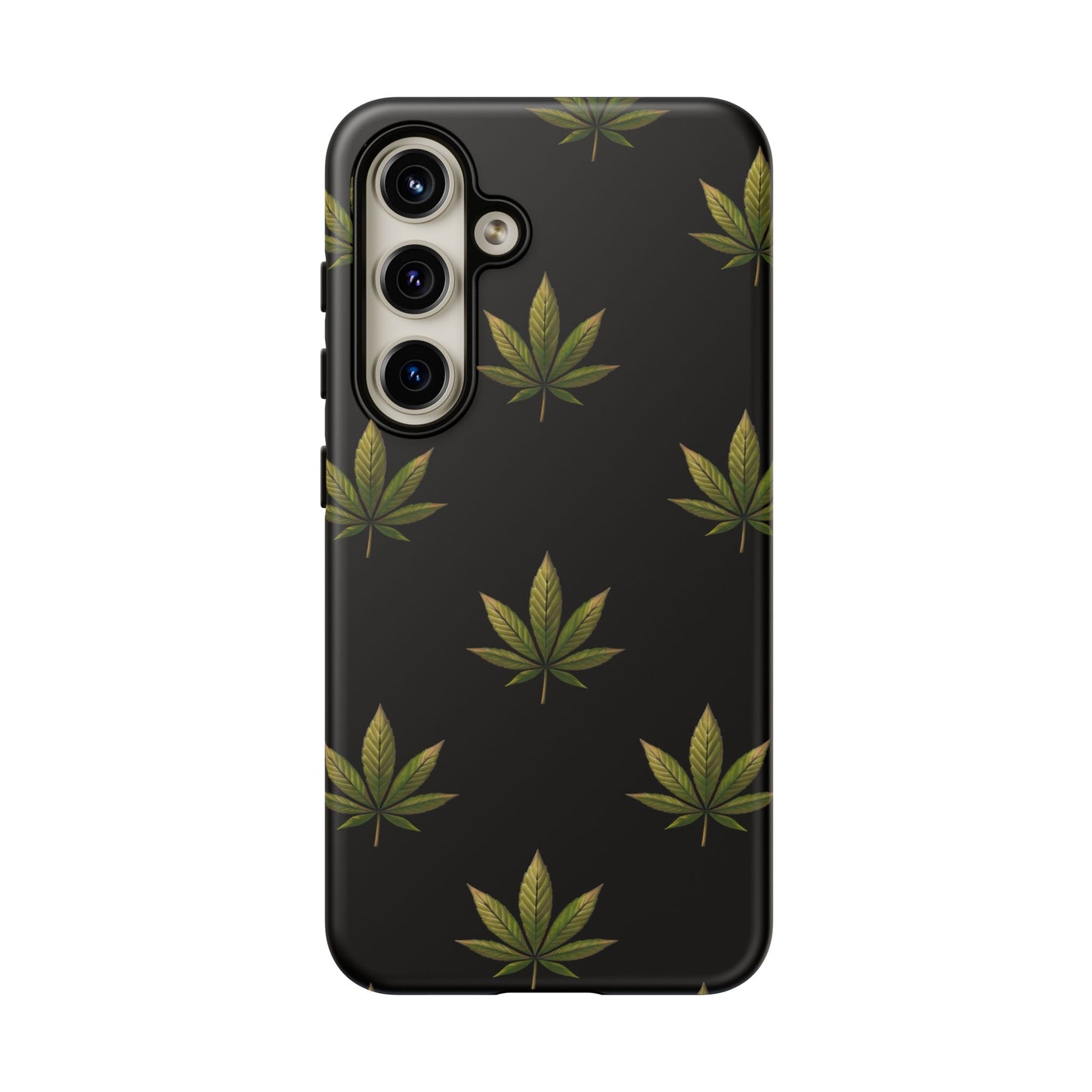Cannabis Leaf Phone Case Green Weed Leaf Pattern Tough Protective Cover