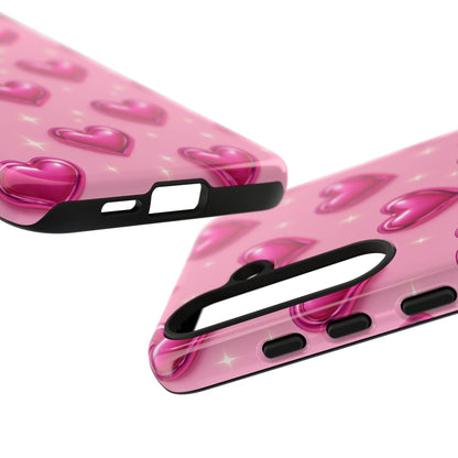 Pink Heart Pattern Phone Case | Tough Protective Case for Iphone, Samsung Galaxy and Pixel