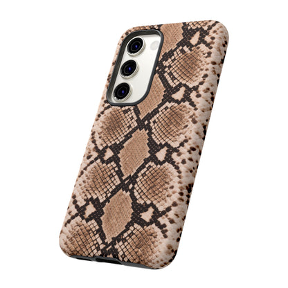 Snake Print Phone Case – Brown Python Pattern Slim Protective Cover for Iphone, Samsung Galaxy and Pixel