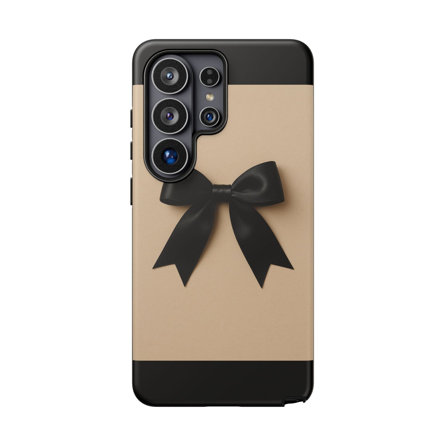 Black Bow Phone Case | Coquette Aesthetic Ribbon Design | Chic Neutral iPhone & Samsung Tough Protective Case