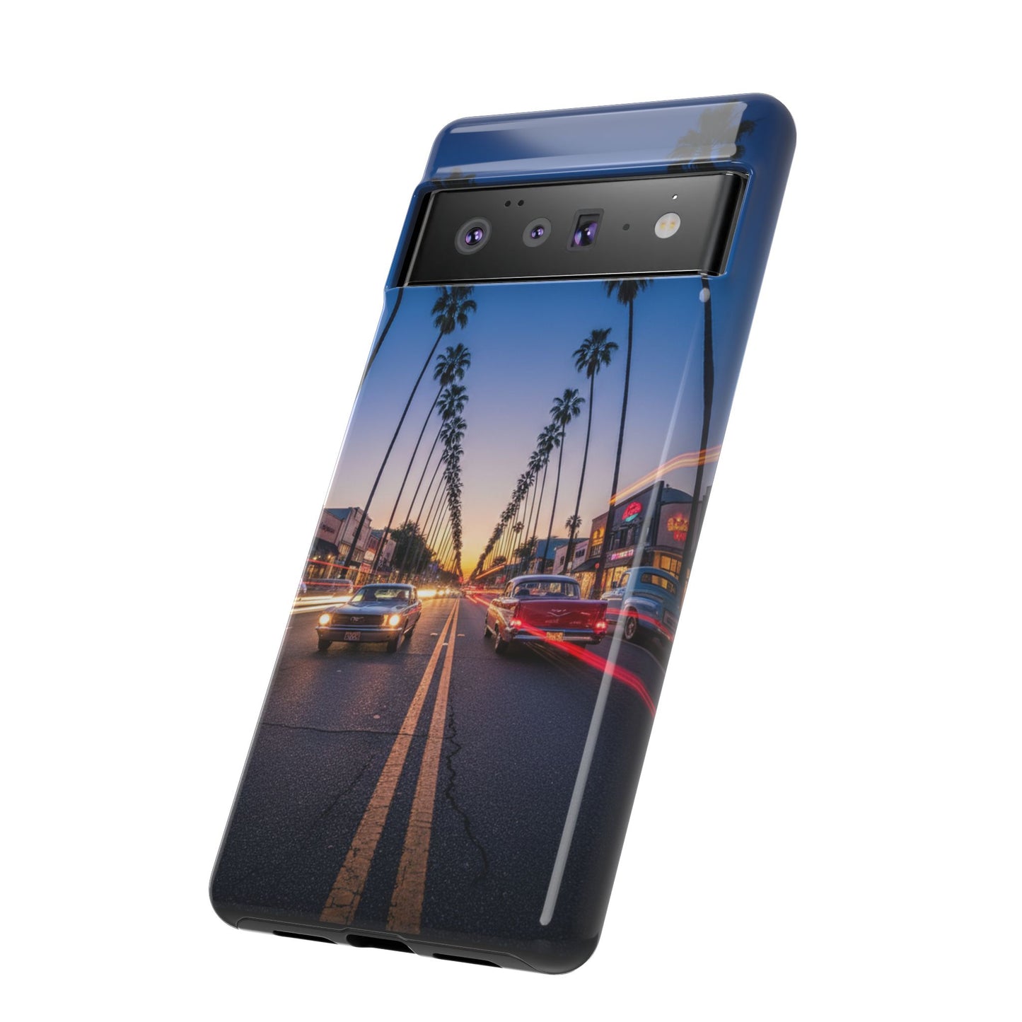 LA Sunset Boulevard Phone Case | Palm Tree Sunset Aesthetic | City Night Tough Case