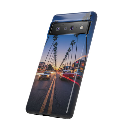 LA Sunset Boulevard Phone Case | Palm Tree Sunset Aesthetic | City Night Tough Case