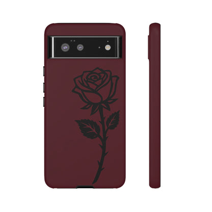 Black Rose Burgundy iPhone Case | Dark Aesthetic Shockproof Protective Cover