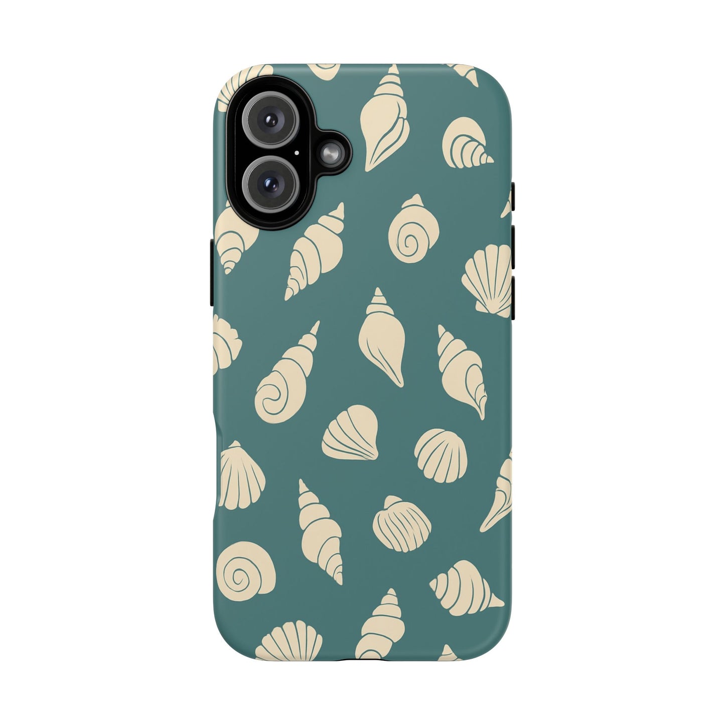 Seashell Pattern Phone Case | Teal Coastal Shells Tough Case for Iphone, Samsung Galaxy and Pixel