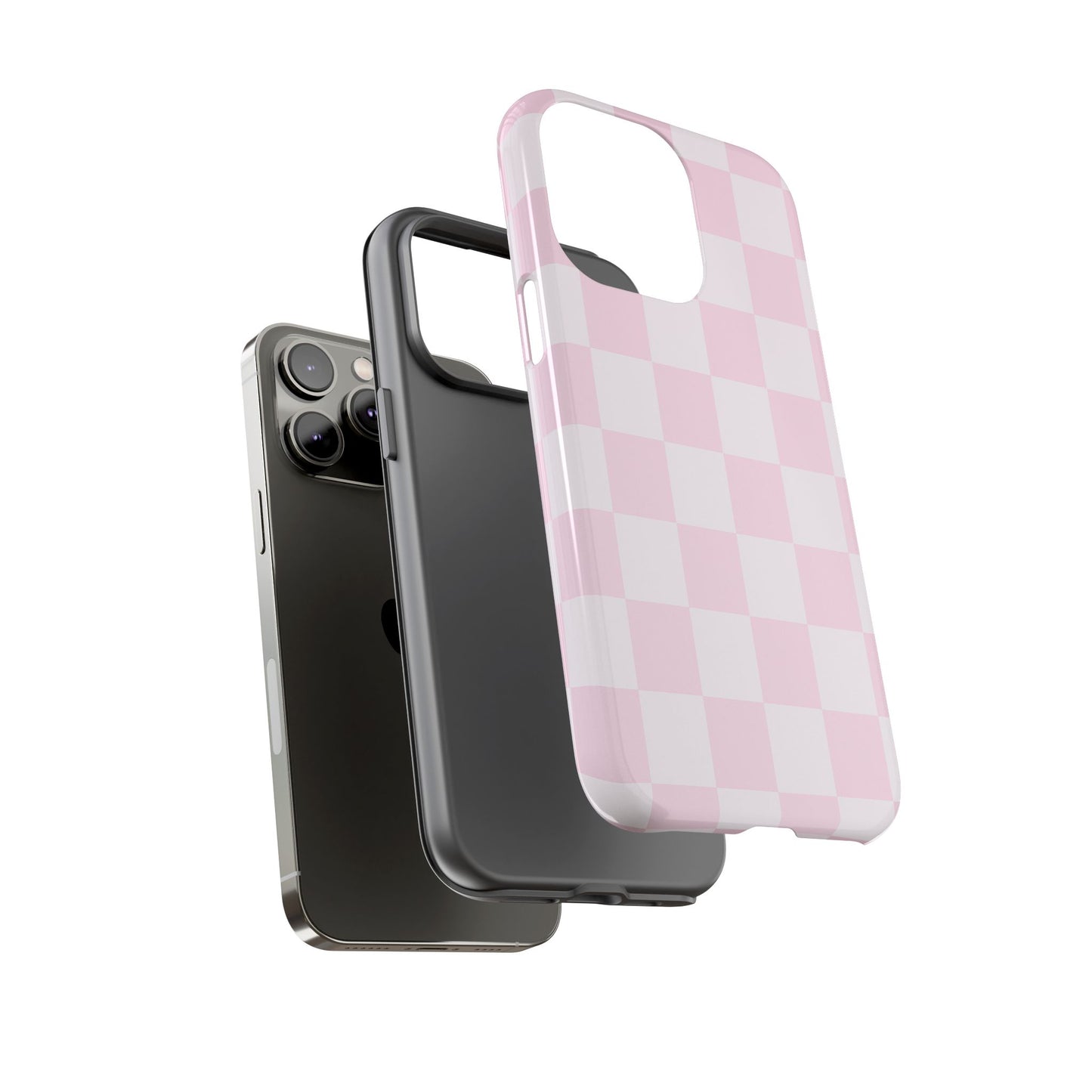 Pink Checkerboard Phone Case | Aesthetic Tough Protective Case