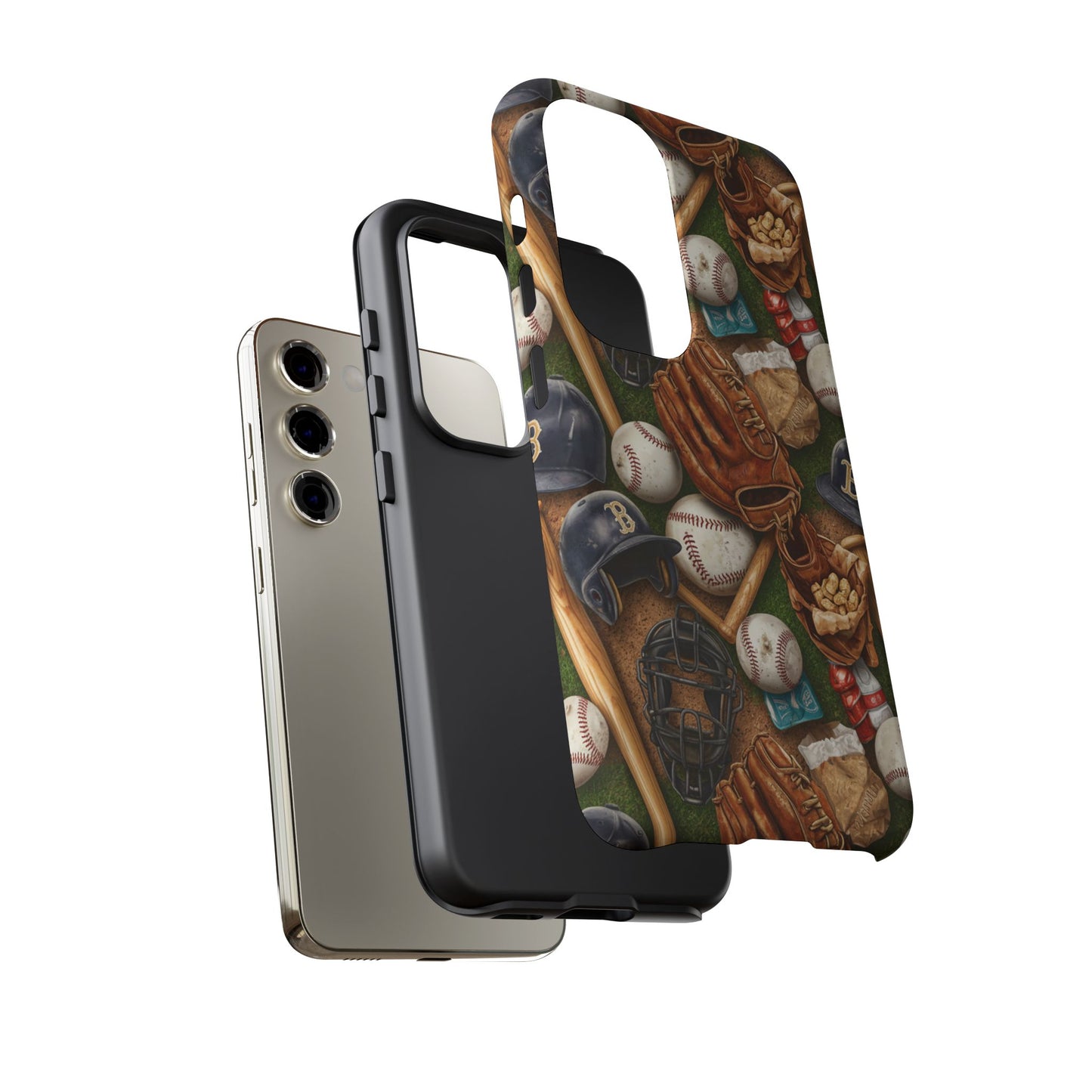 Baseball Gear Collage Phone Case – Vintage Baseball Equipment Sports Tough Case