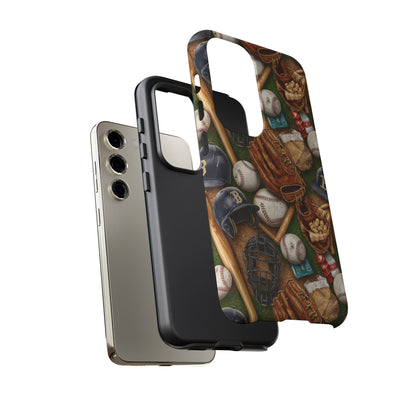 Baseball Gear Collage Phone Case – Vintage Baseball Equipment Sports Tough Case