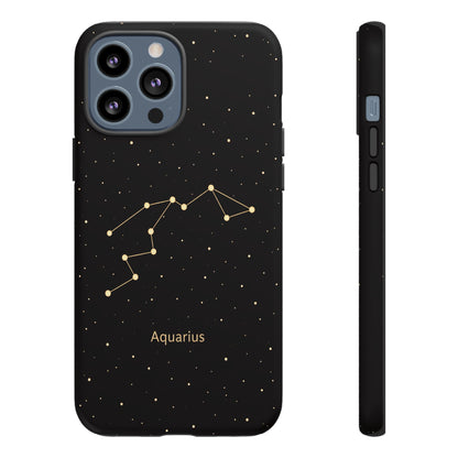 Aquarius Zodiac Constellation Phone Case – Luxe Gold Celestial Cover