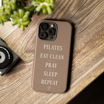 Pilates Phone Case | Eat Clean Pray Sleep Repeat Aesthetic | Wellness Girl Gift