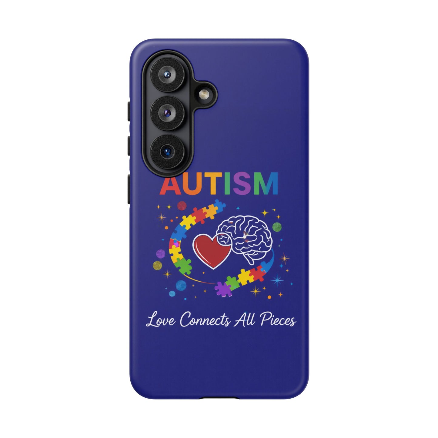 Autism Awareness Tough Case – "Love Connects All Pieces" Phone Case for Iphone, Samsung Galaxy and Pixel
