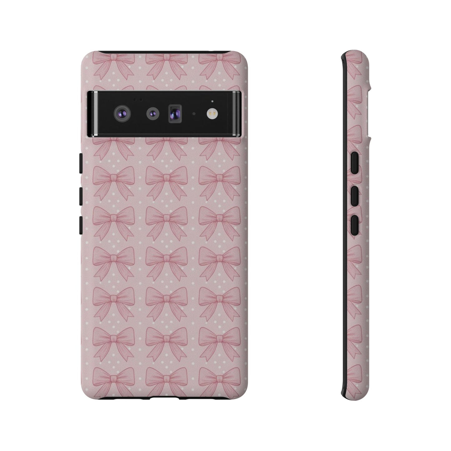 Pink Bow Pattern Phone Case – Soft Coquette Aesthetic Tough Case