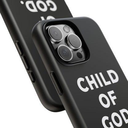 Child of God Phone Case Christian Black Aesthetic Cross Tough Cover