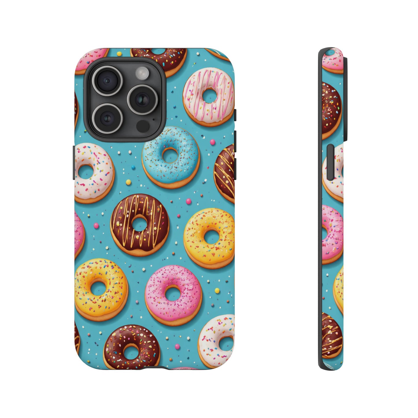 Cute Donut Pattern Phone Case – Colorful Sprinkles Dessert Design for Iphone, Samsung Galaxy and Pixel