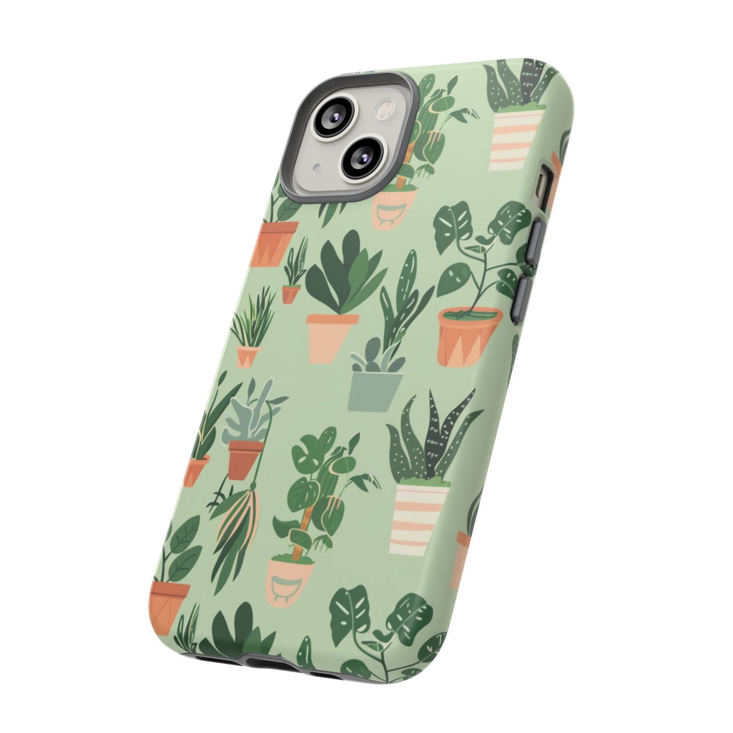 Plant Lover Phone Case | Cute Potted Plants Pattern | Botanical Aesthetic Tough Case
