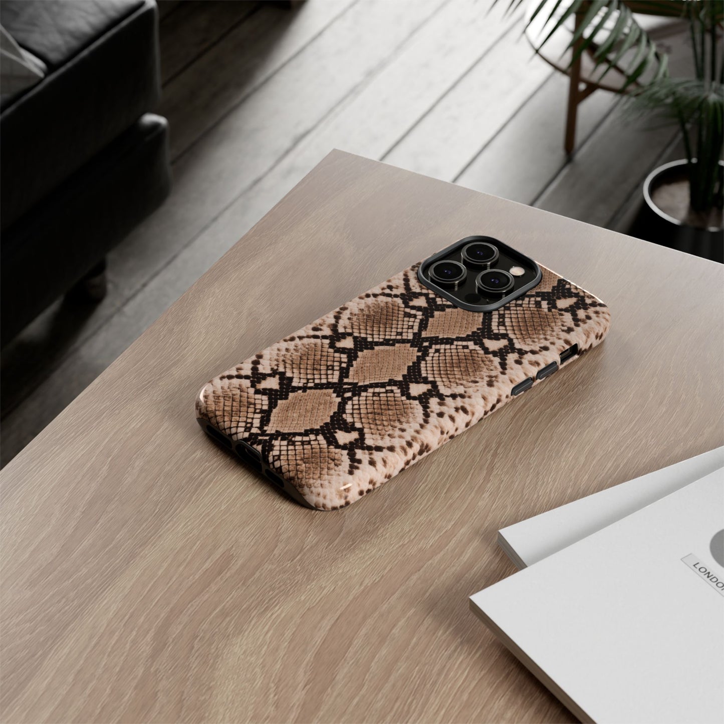 Snake Print Phone Case – Brown Python Pattern Slim Protective Cover for Iphone, Samsung Galaxy and Pixel