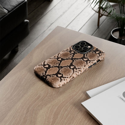 Snake Print Phone Case – Brown Python Pattern Slim Protective Cover for Iphone, Samsung Galaxy and Pixel
