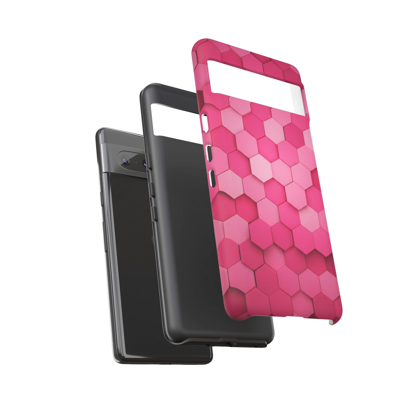 Hot Pink Hexagon Phone Case | Honeycomb Geometric Aesthetic | Cute Pink iPhone & Samsung Tough Protective Case